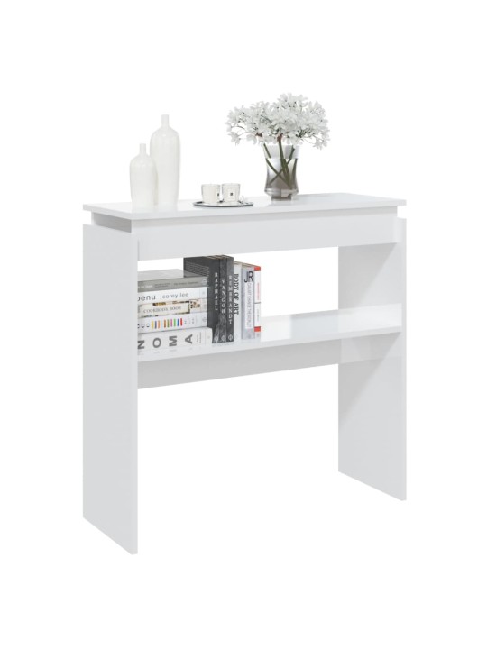 Konsolinis staliukas, baltas, 80x30x80cm, MDP, labai blizgus