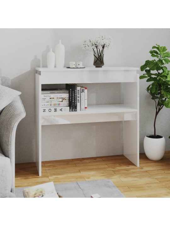 Konsolinis staliukas, baltas, 80x30x80cm, MDP, labai blizgus