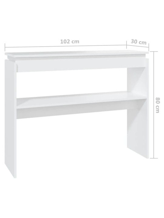 Konsolinis staliukas, baltos spalvos, 102x30x80cm, MDP