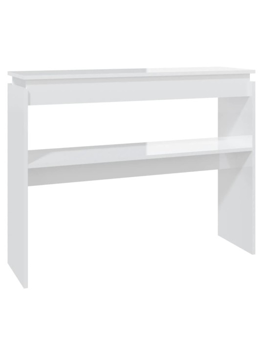 Konsolinis staliukas, baltas, 102x30x80cm, MDP, labai blizgus