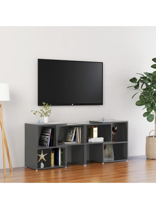 Televizoriaus spintelė, pilka, 104x30x52cm, MDP, blizgi