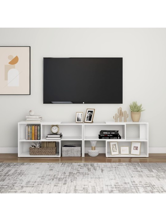 Televizoriaus spintelė, baltos spalvos, 149x30x52cm, MDP