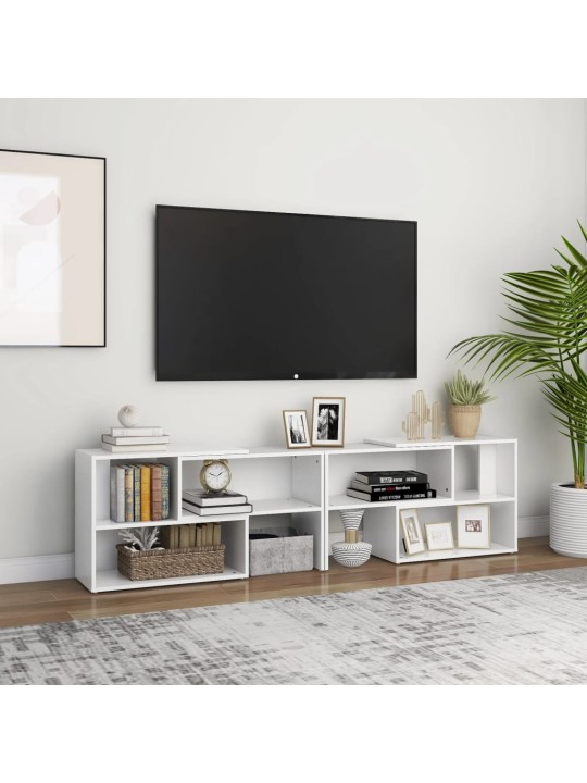 Televizoriaus spintelė, baltos spalvos, 149x30x52cm, MDP