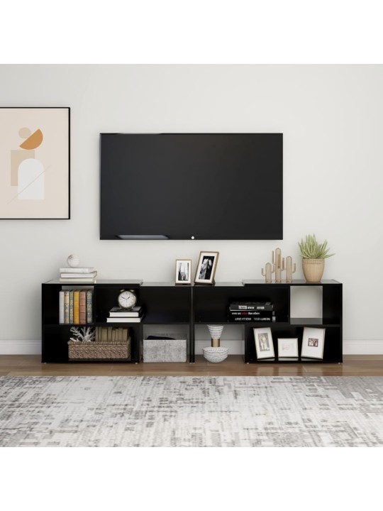 Televizoriaus spintelė, juodos spalvos, 149x30x52cm, MDP