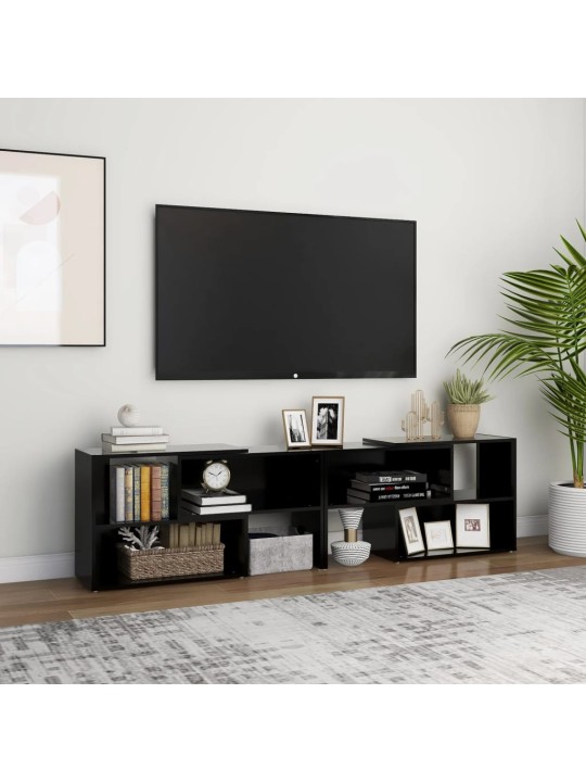 Televizoriaus spintelė, juodos spalvos, 149x30x52cm, MDP