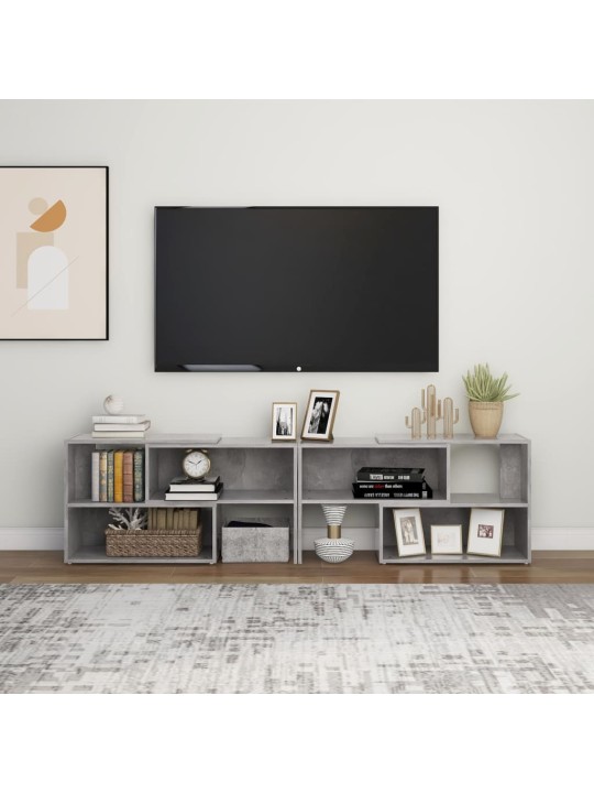 Televizoriaus spintelė, betono pilkos spalvos, 149x30x52cm, MDP