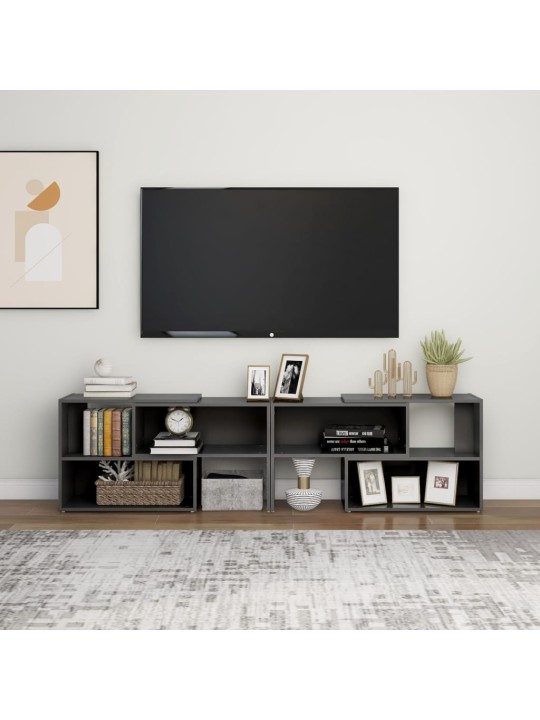 Televizoriaus spintelė, pilka, 149x30x52cm, MDP, blizgi