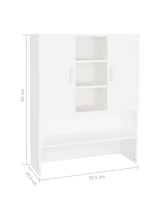 Skalbimo mašinos spintelė, baltos spalvos, 70,5x25,5x90cm