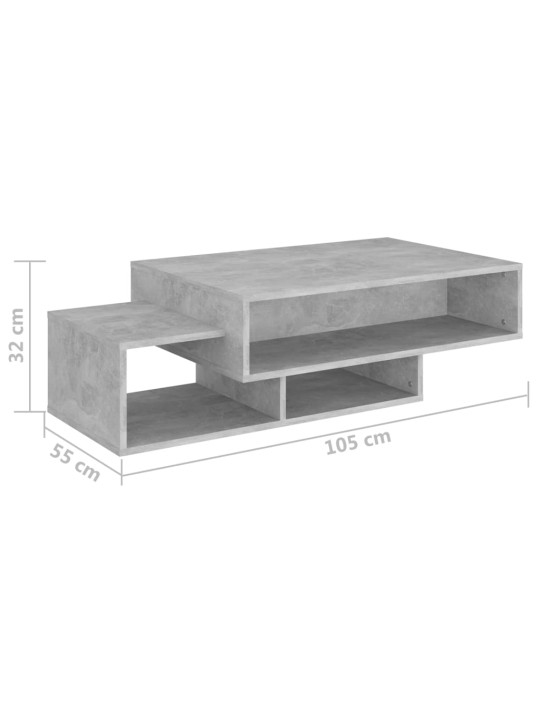 Kavos staliukas, betono pilkos spalvos, 105x55x32cm, MDP