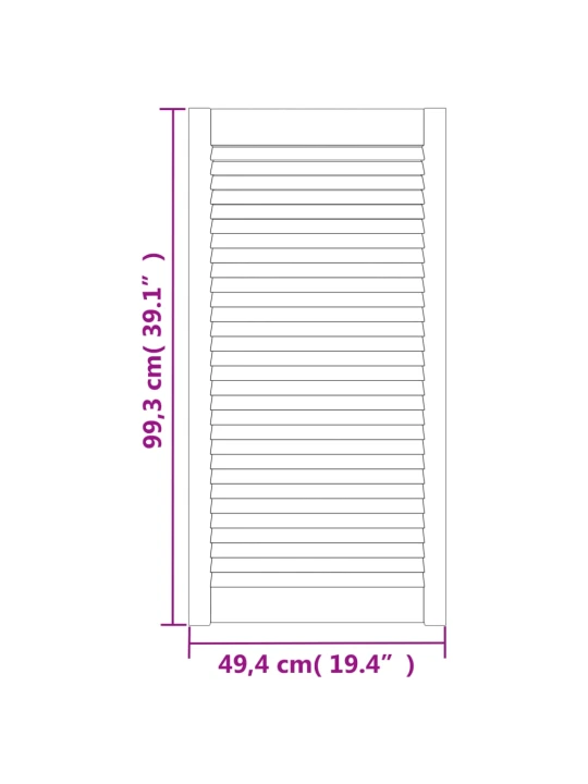 Spintelės durelės, 4vnt., baltos, 99,3x49,4cm, pušis
