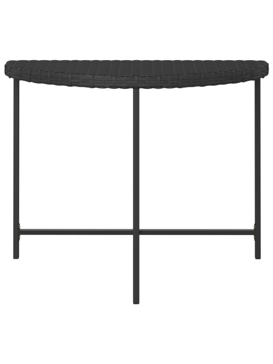 Sodo stalas, juodos spalvos, 100x50x75cm, poliratanas