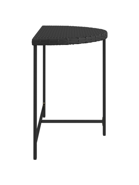 Sodo stalas, juodos spalvos, 100x50x75cm, poliratanas
