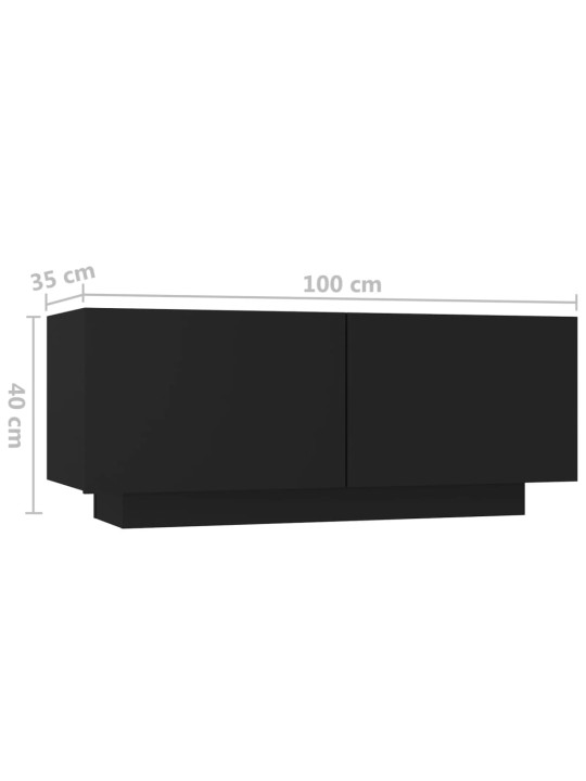 Naktinė spintelė, juodos spalvos, 100x35x40cm, MDP