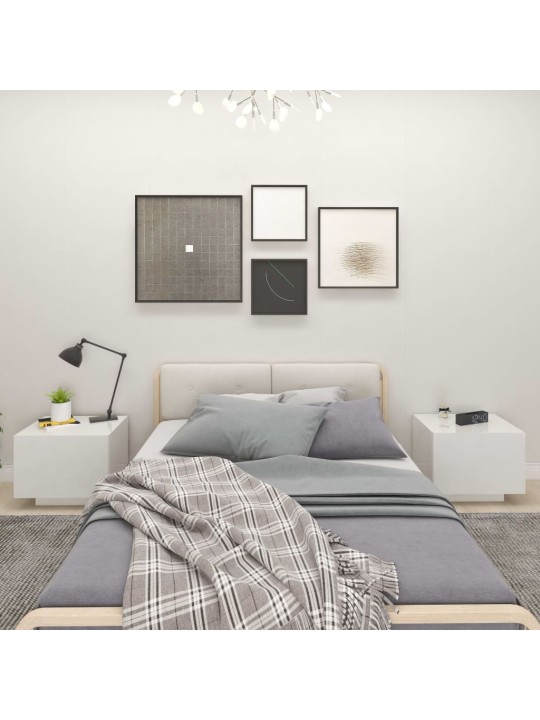 Naktinė spintelė, baltos spalvos, 100x35x40cm, MDP, blizgi