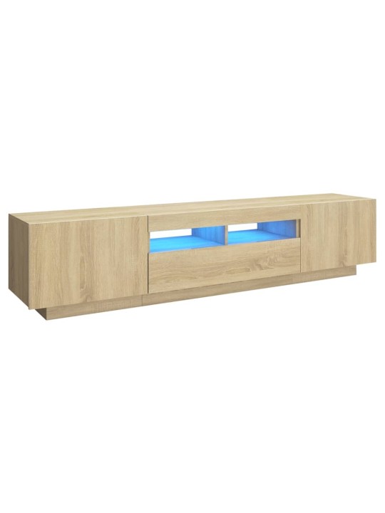 Televizoriaus spintelė su LED apšvietimu, ąžuolo, 180x35x40cm