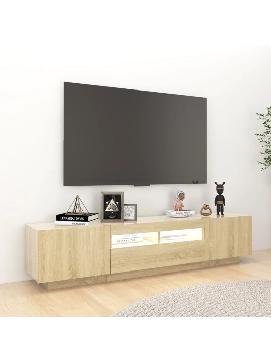 Televizoriaus spintelė su LED apšvietimu, ąžuolo, 180x35x40cm