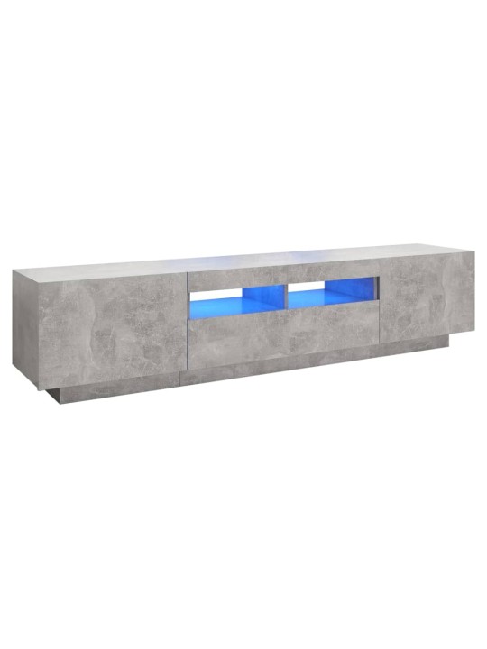 Televizoriaus spintelė su LED, betono pilka, 180x35x40cm
