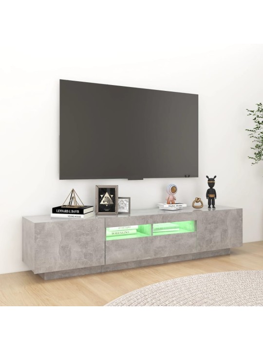 Televizoriaus spintelė su LED, betono pilka, 180x35x40cm