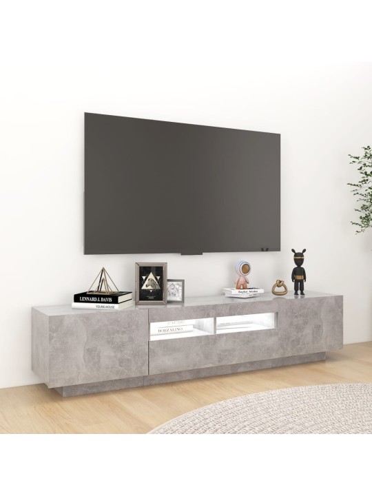 Televizoriaus spintelė su LED, betono pilka, 180x35x40cm