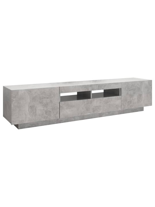 Televizoriaus spintelė su LED, betono pilka, 180x35x40cm