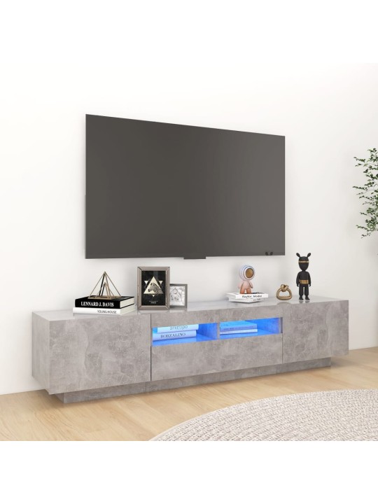Televizoriaus spintelė su LED, betono pilka, 180x35x40cm