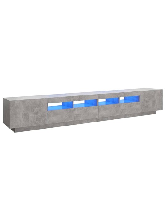 Televizoriaus spintelė su LED, betono pilka, 260x35x40cm