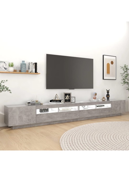 Televizoriaus spintelė su LED, betono pilka, 300x35x40cm