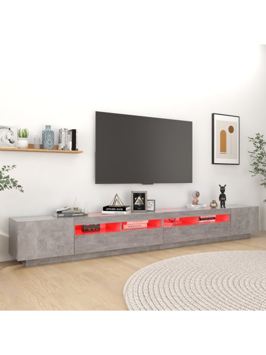 Televizoriaus spintelė su LED, betono pilka, 300x35x40cm