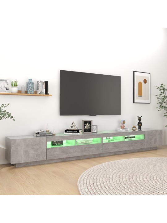 Televizoriaus spintelė su LED, betono pilka, 300x35x40cm