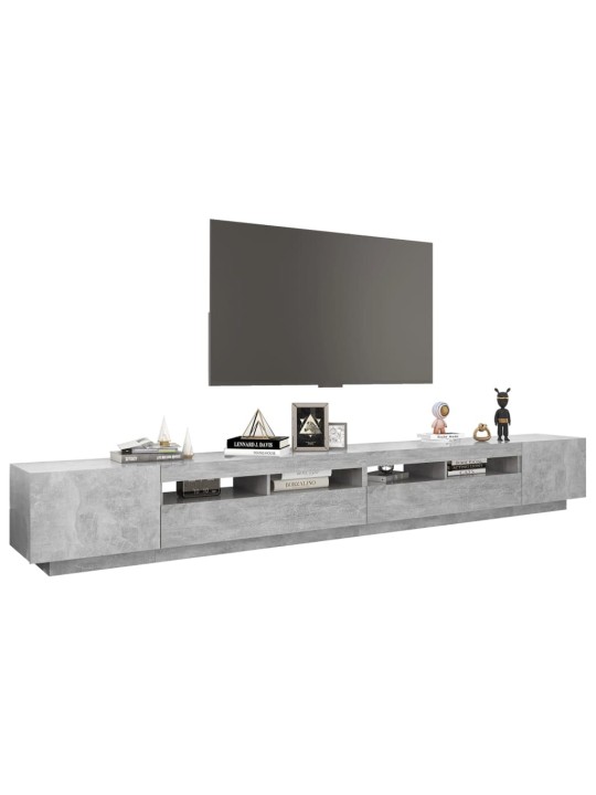 Televizoriaus spintelė su LED, betono pilka, 300x35x40cm