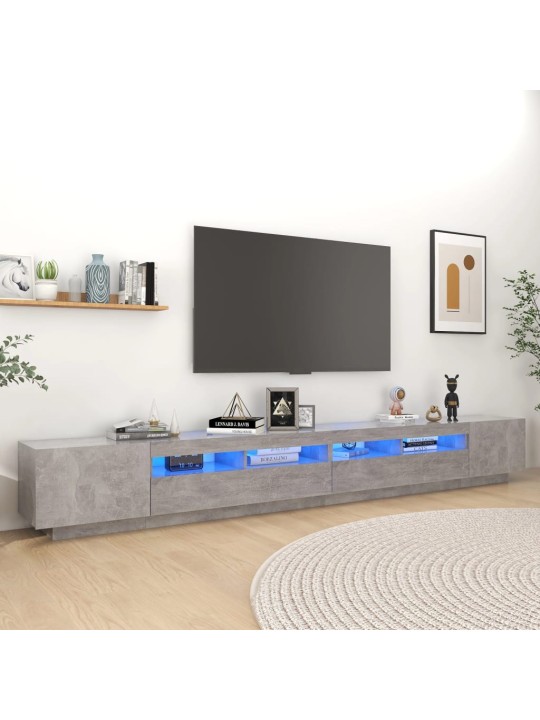 Televizoriaus spintelė su LED, betono pilka, 300x35x40cm
