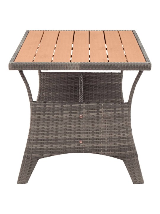 Sodo stalas, pilkos spalvos, 120x70x66cm, poliratanas