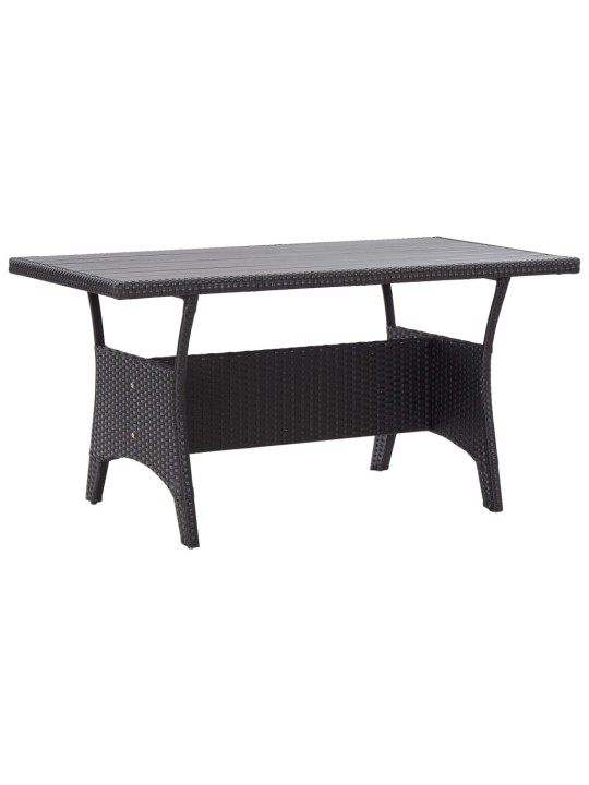 Sodo stalas, juodos spalvos, 120x70x66cm, poliratanas
