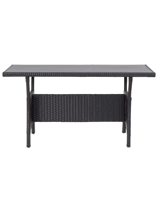 Sodo stalas, juodos spalvos, 120x70x66cm, poliratanas