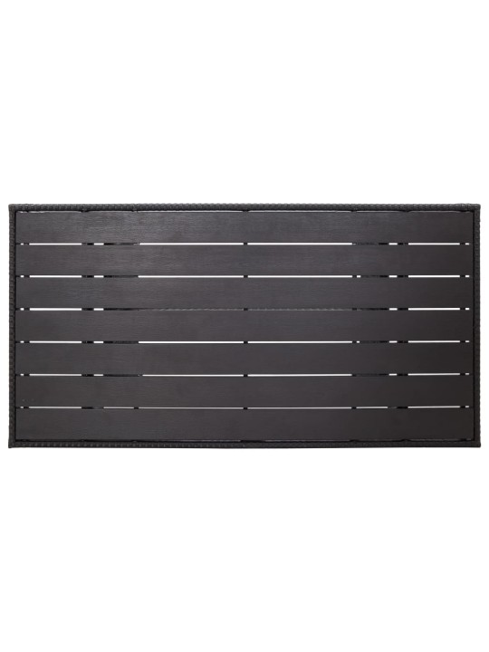 Sodo stalas, juodos spalvos, 120x70x66cm, poliratanas