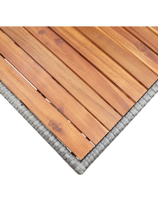 Sodo stalas, pilkas, 120x70x66cm, akacijos medienos masyvas