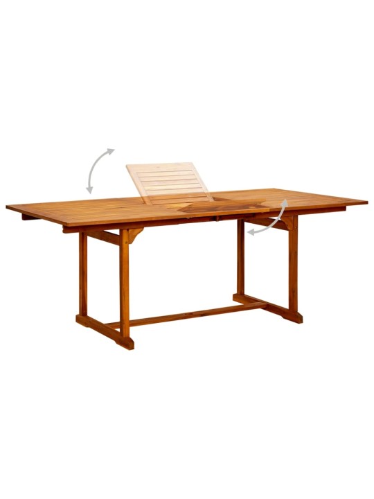Sodo valgomojo stalas, (150–200)x100x75cm, akacijos masyvas