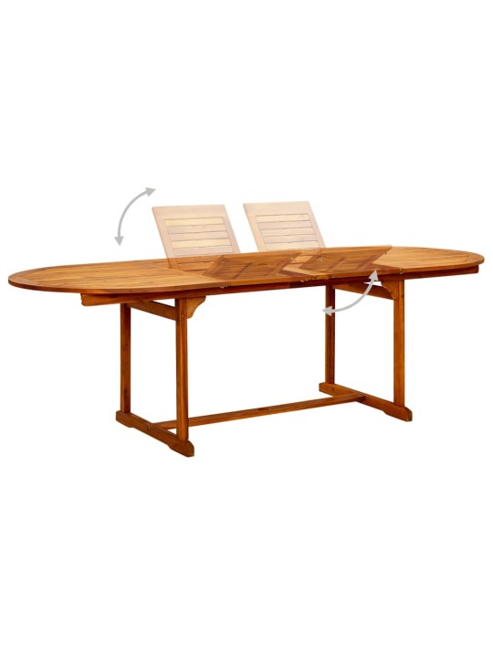 Sodo valgomojo stalas, (160–240)x100x75cm, akacijos masyvas