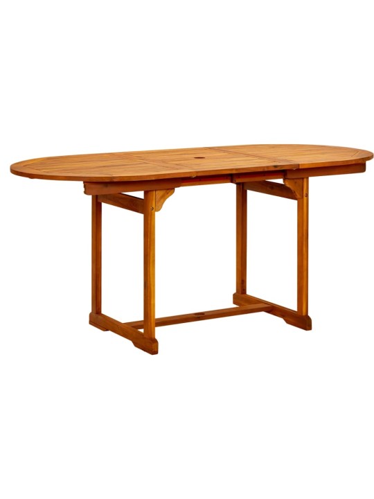 Sodo valgomojo stalas, (120–170)x80x75cm, akacijos masyvas