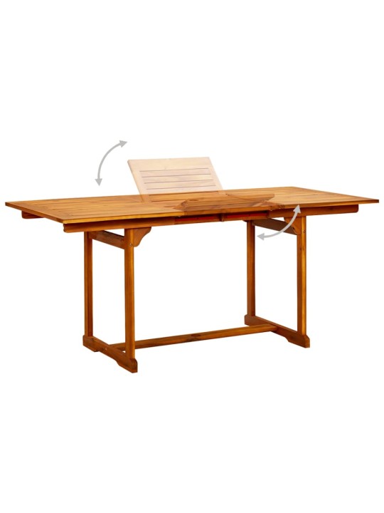 Sodo valgomojo stalas, (120–170)x80x75cm, akacijos masyvas