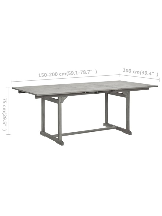 Sodo valgomojo stalas, (150–200)x100x75cm, akacijos masyvas