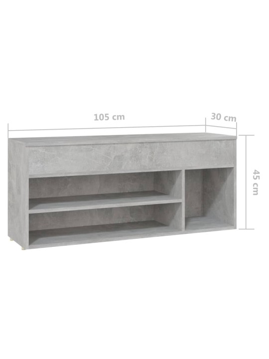Batų suoliukas, betono pilkos spalvos, 105x30x45cm, MDP