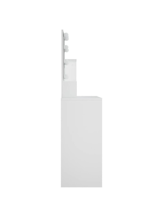 Kosmetinis staliukas su LED apšvietimu, baltas, 86,5x35x136cm