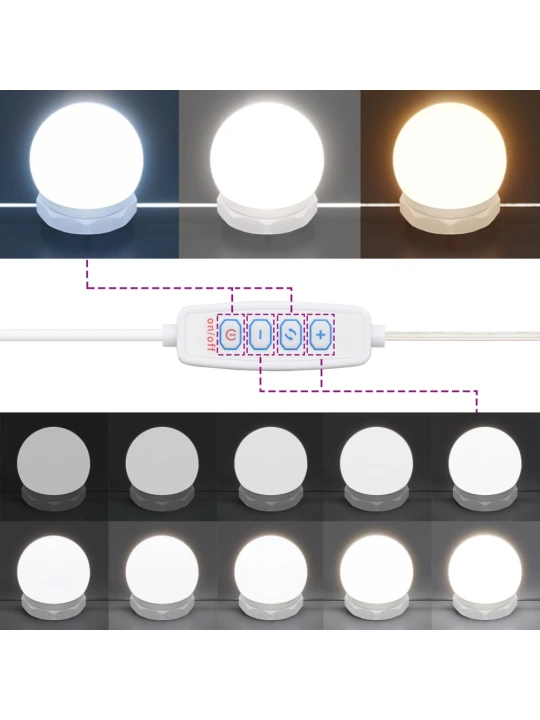 Veidrodinė spintelė su LED apšvietimu, ąžuolo, 76x15x55cm