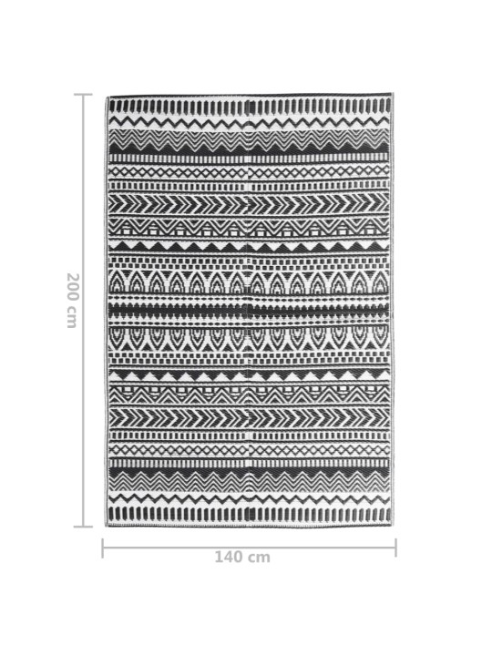 Lauko kilimas, juodos spalvos, 140x200cm, PP