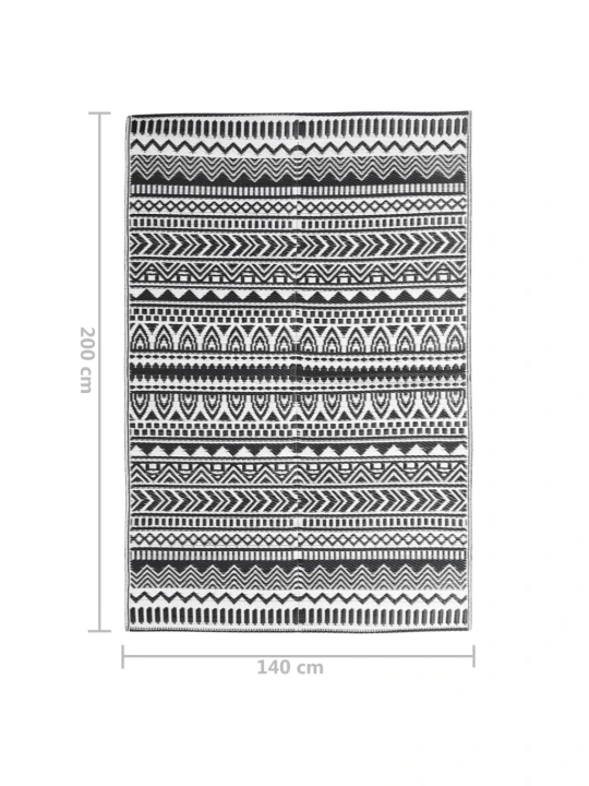 Lauko kilimas, juodos spalvos, 140x200cm, PP