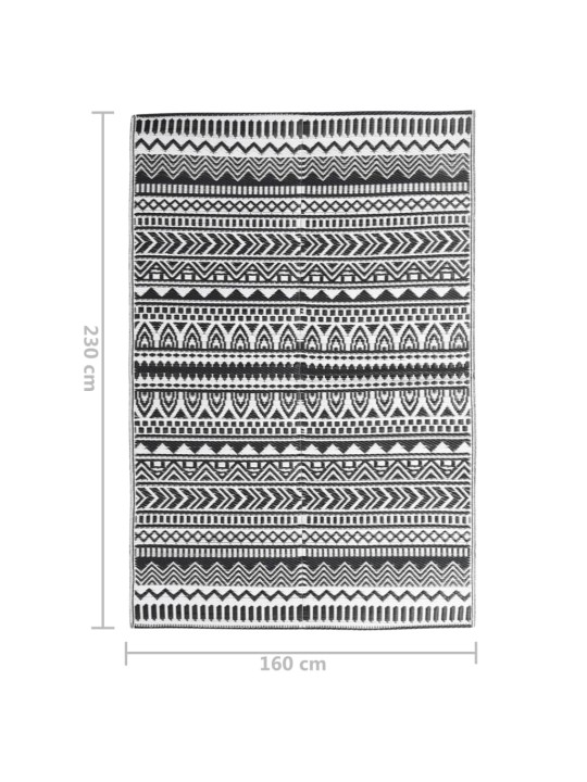 Lauko kilimas, juodos spalvos, 160x230cm, PP