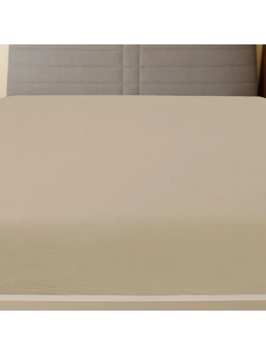 Paklodės su guma, 2vnt., taupe spalvos, 160x200cm, medvilnė