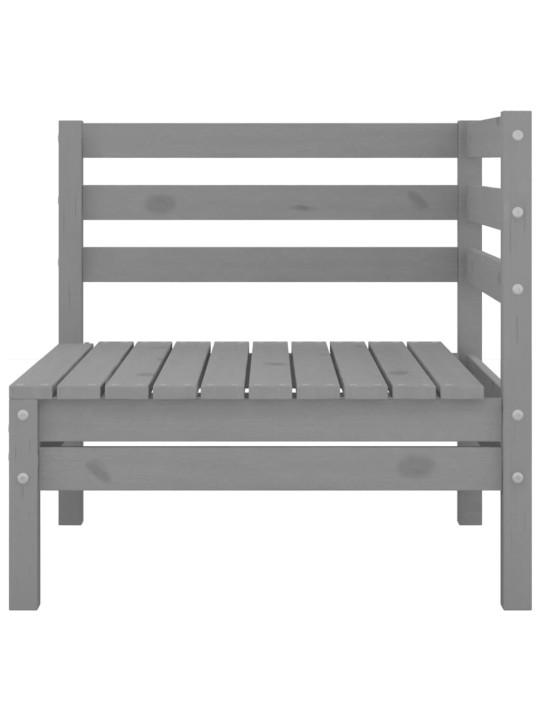 Kampinė sodo sofa, pilkos spalvos, pušies medienos masyvas