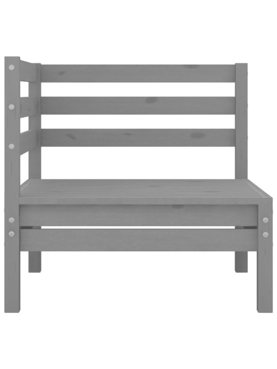 Kampinė sodo sofa, pilkos spalvos, pušies medienos masyvas